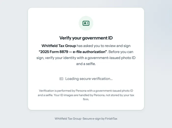 The signer's ID check before signing the 2025 Form 8879